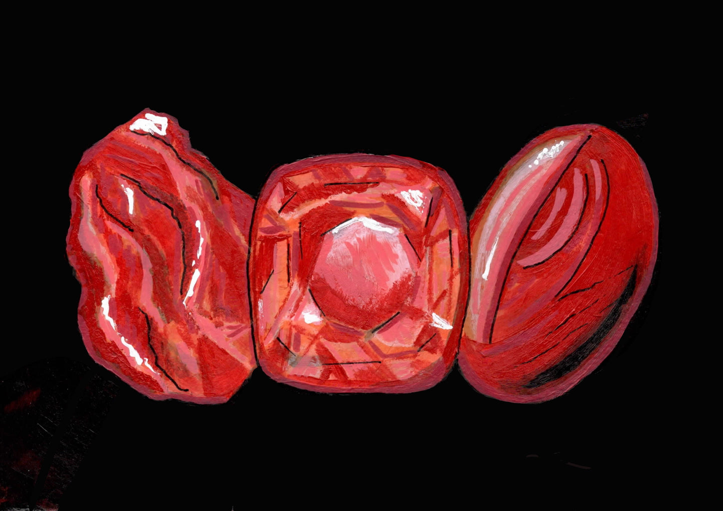 Ruby birthstone A5 print